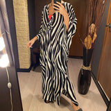 Sexy Zebra Printed V Neck Tunic Beach Cover Up Cover-ups Beach Dress Beach Wear Beachwear Beach Long Dress Female Women V4159