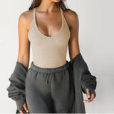 Sporty Style Tank Top Women Yoga Style Vest Solid Color Slim Fit Strapless Sportswear 2026 New Summer Dress up Female Clothing