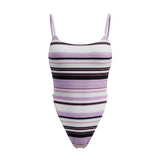 Women's Stylish Dots Print Summer Tight Thong Bodysuit Sleeveless Square Neck Spaghetti Strap Backless Romper