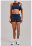 Women's Nude Yoga Sets Sports Cross Beauty Back Bra Hip-lifting Slim Fit Shorts Suits Running Fitness Workout Gym Sets