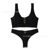 Sexy seamless underwear set push-up bra vest sports breathable push-up set