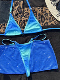With Skirt Halter Mini Micro String Thong Bikini Female Swimsuit Women Swimwear Three-pieces Bikini Set Bather Bathing Suit Swim