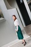 Big Size Casual Women Sandals Black Flock 7cm High Square Heels Peep Toe Summer Cross Buckle Strap Party Office Red Lady Sandals