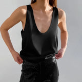 Light Luxury Comfortable Women U-neck Vest Top 2025 Spring and Summer Girls Breathable Soft Satin Lining Sleeveless Inside Top