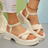 2026 New Women's Shoes Fashion Thick Sole Comfort Thin Strap Soft Sole Beach Sandals  for Women