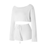 Two Piece Set Women Trendy Knit Outfits Solid Color/Stripe Off Shoulder Tops + Shorts Y2K Beach Casual Sexy Streetwear