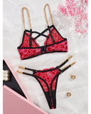 Toucheart Sexy Women's Underwear Set Embroidered Lace Chain Hollow Heavy Craftsmanship Two-piece Set High-quality Lingerie Set
