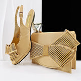 Doershow Lastest Italian Design Fashion Style Ladies Shoes with Matching Bag Set 2025 Nigerian Shoes and Bag Set HL1-1