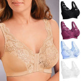 Women Lace Bra Plus Size Push Up Underwear Crop Top S-6XL Seamless Brassiere Female Lingerie Sexy Front Closure Bralette