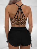 Leopard Swimwear Women High Waist Swimsuit 2026 Sexy Back Hollow Out Swimsuit Beach Wear Female Bathers Bathing Swimming Summer