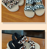 2026 Light Weight Summer Leopard Sandals For Women Daily Walking Shoes Soft EVA Elastic Band Girls Student Platform Sandalias