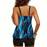 2026 Printed Tankini High Waist Strappy Swimsuit Women Two Pieces Swimwear Female Bathers Swimming Bathing Swimming Swim Suit