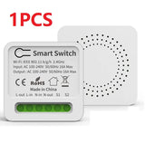 16A Smart WiFi Switch Support 2-Way DIY Switches Mini Smart Breaker Works With Tuya Smart Life APP Control Support Alexa Google