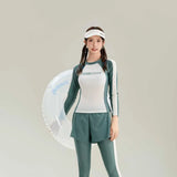 New Swimsuit with High-end Feel Sports Split Two-piece Set, Conservative Slimming, Flat Corner Pants, Hot Spring Swimsuit