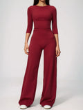 Women Tracksuit Yoga Sets Half Sleeve O Neck Slim Sports T Shirts Fitness Suit Outdoor High Waist Flare Pants Workout Clothes