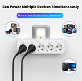 EU Plug Socket 4 Sockets Power Strip With 2 USB Type-C Port Without Extension Wall Charger Adapter For Home Offices