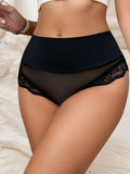 New sexy transluc Women's Black Sexy Solid Color Casual And Comfortable Simple Thin Style Hip Lifting Flat Angle Underwear 2676