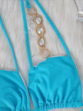 Sexy Halter Jewelled Diamond Bikini Women Swimsuit Female Swimwear Two-pieces Bikini set High Cut Bather Bathing Suit Swim Lady