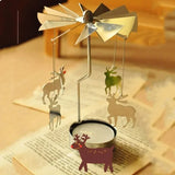 Rotating Carrousel Tea Light Candle Holder For Home Room Decor Holiday Light Centerpiece Gift for Kids Tea Candle Candlesticks