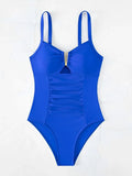 2026 Cut Out Ruched Front Swimsuit One Piece Swimwear Women Sexy Bathers Bathing Swimming Swim Suit Female Beachwear XXL