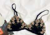 MOYISU French Lace Bralette Set for Small Breasts No Underwire Summer Bras Sexy Triangle Bra Petite Girls, Pure Desire Lingerie