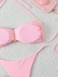 Halter Bikinis 2026 Women String Thong Swimwear Female Sexy Swimsuit Solid Bathers Bathing Swimming Swim Suit Beachwear