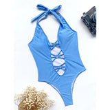 New Sexy Snake Skin Halter Monokini Women Swimwear One Piece Swimsuit Female Tummy Cut Out Bather Bathing Suit Swim Lady V3056