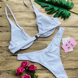 S - XL V-bar Underwired Bikini Female Swimsuit Women Swimwear Two-piece V shape Wire Bikini set Bather Bathing Suit Swim V439
