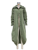 Phantasy Long Trench Coat Women Loose Button Fashion Casual Suit Elegant Female Pockets Streetwear Commuter Lady Coat Autumn