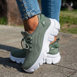 Orange Breathable Knitted Sneakers Women Comfort Slip On Mesh Sport Shoes Woman Plus Size 43 Thick Bottom Vulcanized Shoes Mujer