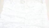 Ahagaga Elegant Lace Women Maxi Dresses Strapless Sheer Sexy Folds Solid Asymmetrical V-Neck Vestidos Robe Sheath Slim Fit Party