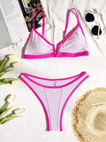 sexy patchwork mini bikinis sets two pieces swimsuit thong swimsuit Swimwear Biquini conjunto de bikini tankini beachwear