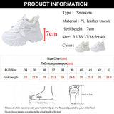 Breathable Mesh Platform Sneakers Women Spring Thick Bottom Non-Slip Casual Shoes Woman Lace-Up Chunky Sole Sports Shoes Ladies