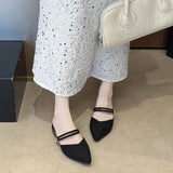 Sandals for Woman Chunky Pointed Toe Footwear Summer 2026 Thick Heel Block High  Pumps Women's Shoes Slippers