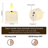 6/12/24pcs Rechargeable Flameless Candles Flickering LED Tea Light Candles Battery Operated Electronic Candle Lamp for Home gift
