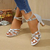 Summer Cross Strap  Sandals New Fashion Sexy Stiletto Sandals for Women Large Size