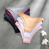 Cotton Seamless Panties 4PCS Women's Low Rise Briefs