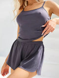 Summer Women's 2 Piece Pajamas Set Sleeveless Top and Shorts Sleepwear Sets Casual Solid Slim Homewear Loungewear