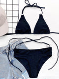 2026 Sexy Bikini Women Swimwear Swimsuit Cross Straps Hollow Triangle Halter Floral Bikinis Set Bathing Suit Beach Bikini Female