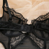 Women's Sexy Black Lace See-Through Jumpsuit - Hollow Mesh Shapewear Bodysuit for Special Occasions