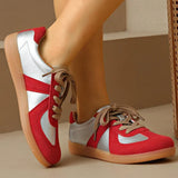 Casual Mixed Color Sneakers for Women Spring Autumn 2025 All-Match Lace Up Flats Woman Non-Slip Plus Size 35- 44 Shoes Female