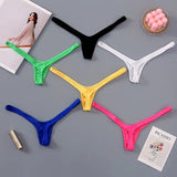 4PCS Thong Sexy Low Waist Mini Panties Deep V Thong Women's Breathable One Line Bikini Bottom Thong Female Panty Women Underwear