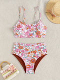 ZTVitality Sexy Floral Print Female Swimsuit Women Bikini 2025 Swimwear High Waist Bikinis Two Pieces Summer Beachwear Biquini