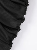 Women's Summer Solid Color Sheer Beach Mini Dress Long Sleeve Deep V Neck Swim Cover Up Swimwear for Pool Vacation