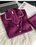 Spring and summer women's pajamas lace sweet cardigan long-sleeved suit home wear