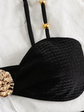 Sexy Metal Buckle High Waist Bikini Set Women Black Green Pleate Push Up Bra Swimwear Beach Bathing Suit Two Piece Swimsuit 2026