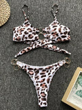 Metal Rings Bikinis Hollow Out Bikini Women Swimsuit Female Brazilian Swimwear Two Pieces Bikini Set High Cut Bathing Suit Swim