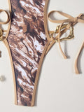 Halter Metal Ring High Leg Cut Women Swimwear One Piece Swimsuit Female Backless Monokini Hollow Out Bathing Suit Swim Beachwear
