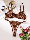French-Style Floral Embroidered Lace Lingerie Set, Sexy and Soft Steel-Bra-Cupped Supportive Bra, Valentine's Day Party ZA825031