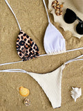 Halter Splicing Leopard Bikinis 2026 Satin Bikini Female Swimsuit Women Swimwear Two-pieces Bikini Set Micro Bathing Suit Swim